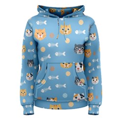 Cute Cat Pattern Women s Pullover Hoodie by ExtraAwesomeSauce