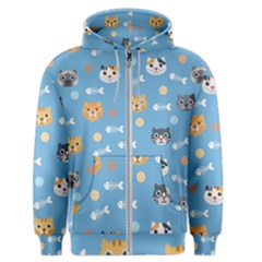 Cute Cat Pattern Men s Zipper Hoodie by ExtraAwesomeSauce