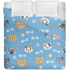 Cute Cat Pattern Duvet Cover Double Side (king Size) by ExtraAwesomeSauce