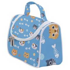 Cute Cat Pattern Satchel Handbag by ExtraGoodSauce