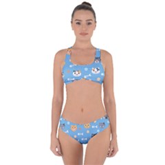 Cute Cat Pattern Criss Cross Bikini Set by ExtraAwesomeSauce