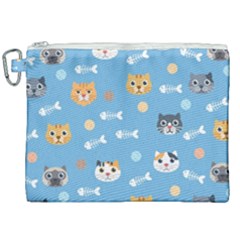 Cute Cat Pattern Canvas Cosmetic Bag (xxl)