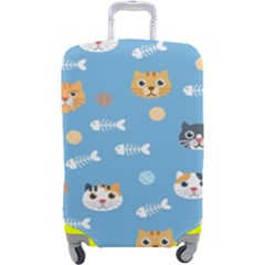 Cute Cat Pattern Luggage Cover (large) by ExtraGoodSauce