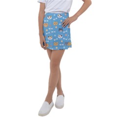 Cute Cat Pattern Kids  Tennis Skirt