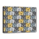 Cute Cat Pattern Canvas 16  x 12  (Stretched) View1