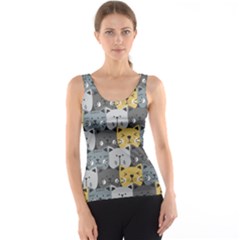 Cute Cat Pattern Tank Top by ExtraGoodSauce