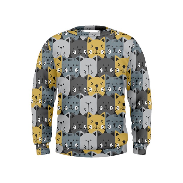 Cute Cat Pattern Kids  Sweatshirt