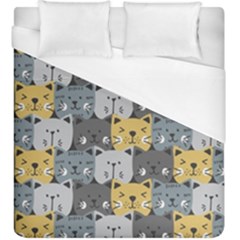 Cute Cat Pattern Duvet Cover (king Size) by ExtraAwesomeSauce