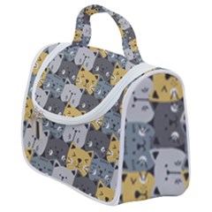 Cute Cat Pattern Satchel Handbag by ExtraGoodSauce