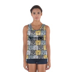 Cute Cat Pattern Sport Tank Top  by ExtraAwesomeSauce