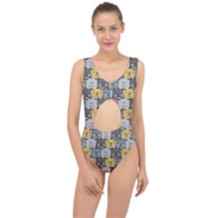 Cute Cat Pattern Center Cut Out Swimsuit by ExtraAwesomeSauce