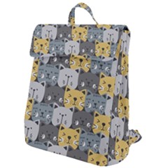 Cute Cat Pattern Flap Top Backpack by ExtraGoodSauce