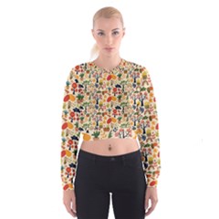 Garden Of Love Cropped Sweatshirt by designsbymallika