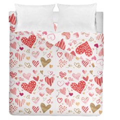 Beautiful Hearts Pattern Cute Cakes Valentine Duvet Cover Double Side (queen Size) by designsbymallika