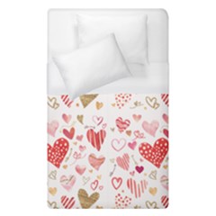 Beautiful Hearts Pattern Cute Cakes Valentine Duvet Cover (single Size) by designsbymallika