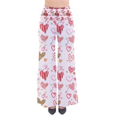 Beautiful Hearts Pattern Cute Cakes Valentine So Vintage Palazzo Pants by designsbymallika