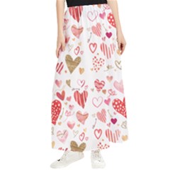 Beautiful Hearts Pattern Cute Cakes Valentine Maxi Chiffon Skirt