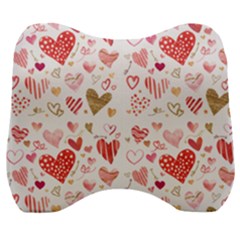 Beautiful Hearts Pattern Cute Cakes Valentine Velour Head Support Cushion by designsbymallika