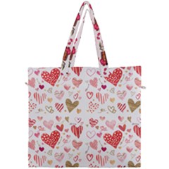 Beautiful Hearts Pattern Cute Cakes Valentine Canvas Travel Bag by designsbymallika