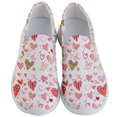 Beautiful Hearts Pattern Cute Cakes Valentine Men s Lightweight Slip Ons by designsbymallika