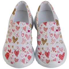 Beautiful Hearts Pattern Cute Cakes Valentine Kids Lightweight Slip Ons by designsbymallika