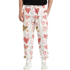 Beautiful Hearts Pattern Cute Cakes Valentine Men s Elastic Waist Pants