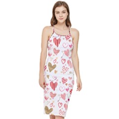 Beautiful Hearts Pattern Cute Cakes Valentine Bodycon Cross Back Summer Dress by designsbymallika