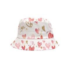 Beautiful Hearts Pattern Cute Cakes Valentine Inside Out Bucket Hat (kids)