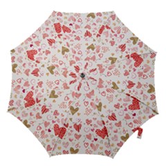 Beautiful Hearts Pattern Hook Handle Umbrellas (medium) by designsbymallika