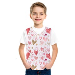 Beautiful Hearts Pattern Kids  Basketball Tank Top by designsbymallika