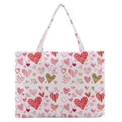 Beautiful Hearts Pattern Zipper Medium Tote Bag by designsbymallika