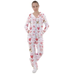 Beautiful Hearts Pattern Women s Tracksuit by designsbymallika