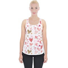 Beautiful Hearts Pattern Piece Up Tank Top by designsbymallika