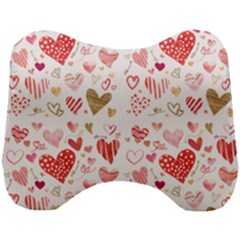 Beautiful Hearts Pattern Head Support Cushion by designsbymallika