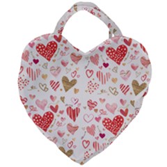 Beautiful Hearts Pattern Giant Heart Shaped Tote by designsbymallika