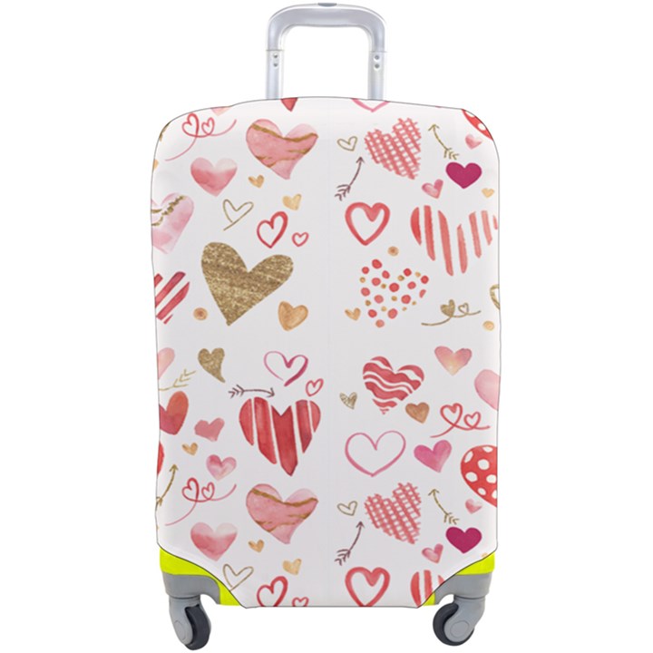 Beautiful Hearts Pattern Luggage Cover (Large)