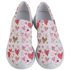 Beautiful Hearts Pattern Women s Lightweight Slip Ons by designsbymallika