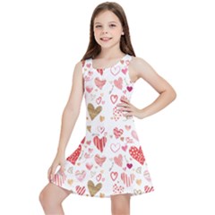 Beautiful Hearts Pattern Kids  Lightweight Sleeveless Dress by designsbymallika