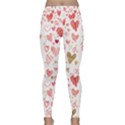 Beautiful Hearts Pattern Lightweight Velour Classic Yoga Leggings View1