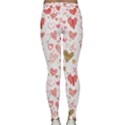 Beautiful Hearts Pattern Lightweight Velour Classic Yoga Leggings View2