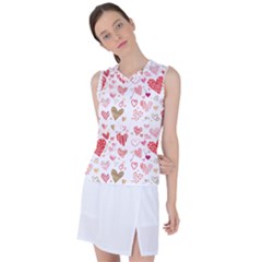 Beautiful Hearts Pattern Women s Sleeveless Sports Top by designsbymallika