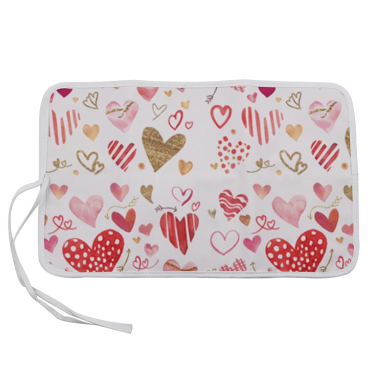 Beautiful Hearts Pattern Pen Storage Case (M)