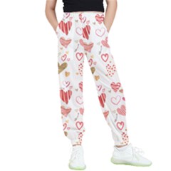 Beautiful Hearts Pattern Kids  Elastic Waist Pants