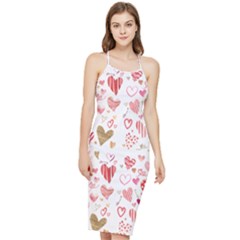 Beautiful Hearts Pattern Bodycon Cross Back Summer Dress by designsbymallika