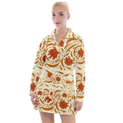 Ornamental Flowers Women s Long Sleeve Casual Dress by Eskimos