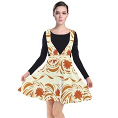 Ornamental Flowers Plunge Pinafore Dress by Eskimos