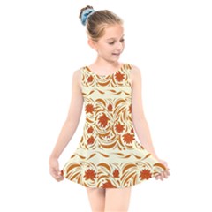 Ornamental Flowers Kids  Skater Dress Swimsuit by Eskimos