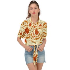 Ornamental Flowers Tie Front Shirt  by Eskimos