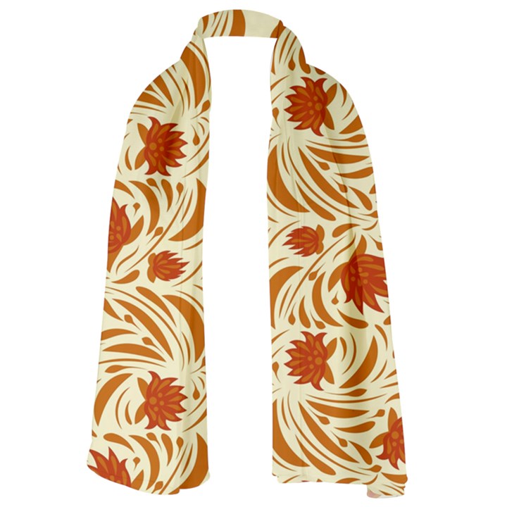 Ornamental flowers Long Sheer Chiffon Scarf 