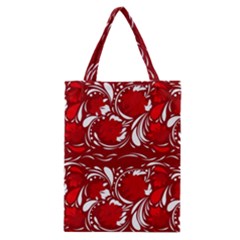 Red Ethnic Flowers Classic Tote Bag by Eskimos